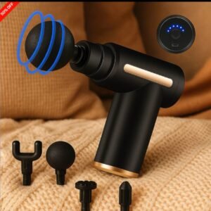 Powerful Portable Electric 6-Level Muscle Massage Gun 3200RPM Deep Tissue Percussion Whole Body Handheld Tool Brush Massage - [AZD]