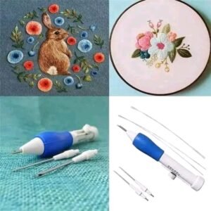 Smart Punch Needle Embroidery Pen Set - Professional 3-in-1 Adjustable Stitching Tool with Needles & Threaders - [AZD]