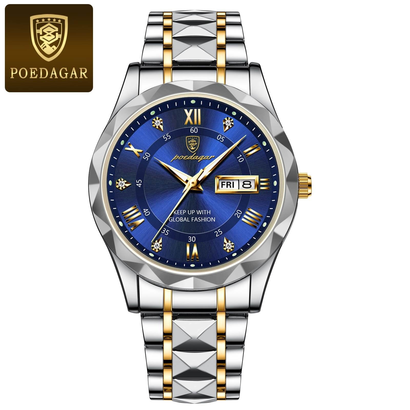 New POEDAGAR 615 Luxury Men Watches Business Top Brand Man Wristwatch Waterproof Luminous Date Week Quartz Men's Watch