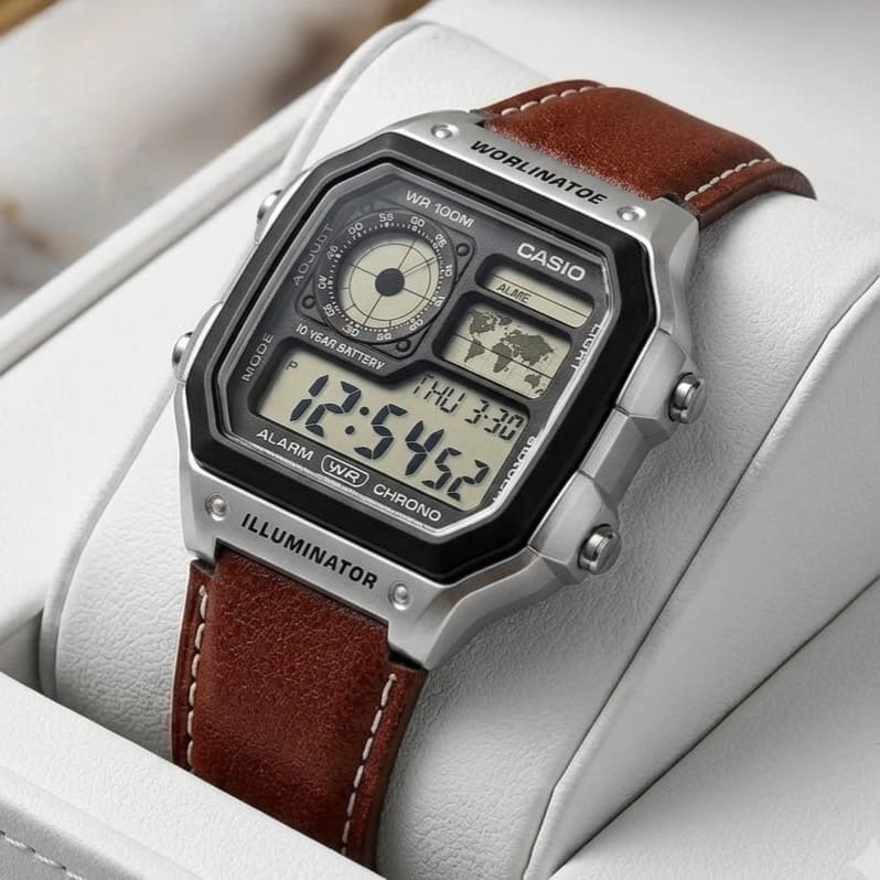 Casio World Time Digital Watch with Black Strap - Image 2