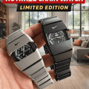 RC Nikee Modern Chain Watch for Men – Black & Silver